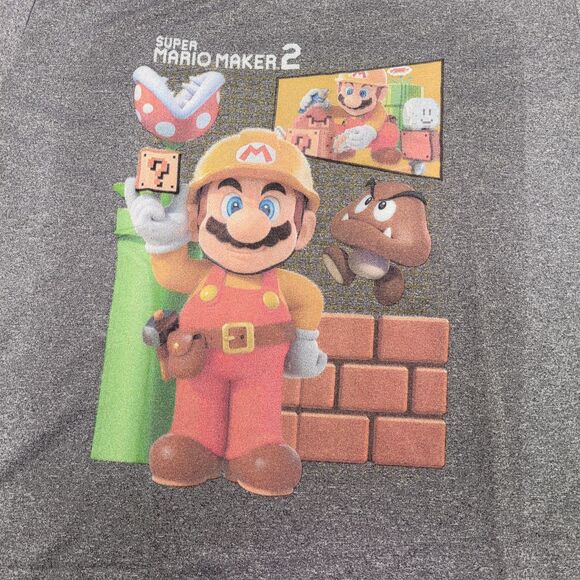 Super Mario Brothers 2 - Nintendo - Short Sleeve Tee - Gray - Size Large - Picture 3 of 7